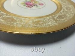 10 H&C Heinrich & Co Selb Bavaria Gold Encrusted Flower Dinner Plates 11