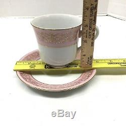 10 Place Service Mikasa Mary Kay Dinnerware M1101 79 Pieces Set Pink Gold Scroll
