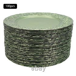 100 Pieces Charger Plates Set Green Western Dim Sum Plate Party Dinner Plates