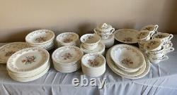 104 Pieces Edwin M. Knowles China Co. Semi Vitreous Vintage Floral 12 Person