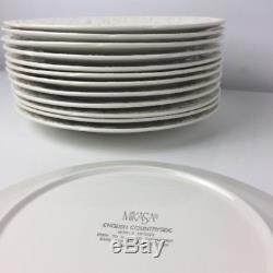 11' Mikasa ENGLISH COUNTRYSIDE WHITE Dinner plate set of (13)