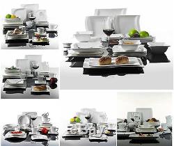 12/26/30/32pc Complete Dinner Set Plates Bowls Cup Tableware Kitchen Service Set