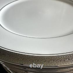 (12)Legendary Noritake Crestwood Platinum Dinner Plate 10.5 Mint Condition