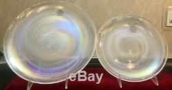 12 Pc Set Artistic Accents Pearl White Luster Dinner Salad Plate Bowls Glass NWT