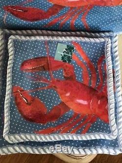 12 Piece Lobster Set Dinner, Salad Plates, Bowls + Bonus Tommy Bahama Melamine