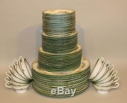 12 Place Settings Minton Stanwood Green Dinner Salad Bread Plate Cup & Saucer
