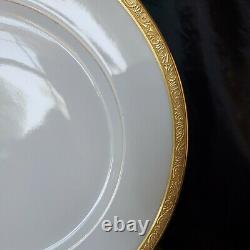 (12) Wm Guerin & Co. Limoges France Set of 12 Gold Encrusted DINNER PLATES NICE