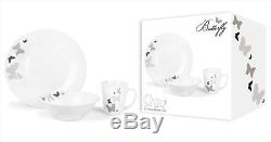 12PCS Porcelain Butterfly Design Dinnerware Plates Cups Mugs Dinner Service Set