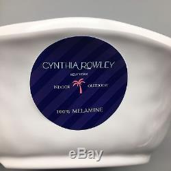 12pc Cynthia Rowley Pink Flamingo Dinner Salad Plate Bowl Set MELAMINE Outdoor