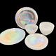 12pc Pearl White Swirl Iridescent Dinner Salad Plates Bowls Artistic Accents New