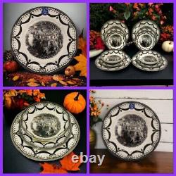 12pc Set HALLOWEEN ROYAL STAFFORD COVEN WITCH DINNER Salad PLATES & Bowls 1666