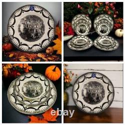 12pc Set HALLOWEEN ROYAL STAFFORD COVEN WITCH DINNER Salad PLATES & Bowls 1666