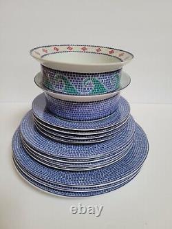 13 piece set Dansk Mosaic Tile Dinner Salad Dessert Plates Bowl +