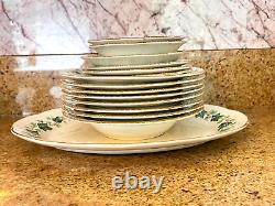 15Genuine Vintage Homer Laughlin Green Ivy Liberty Pattern Dinner set Plate 1949