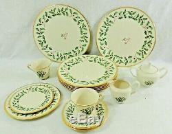 15pc Lenox HOLIDAY Christmas China Set Creamer Sugar 5 Dinner Plates 2 Platters+