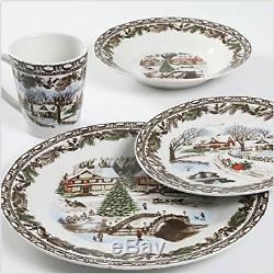 16 Pcs Christmas Dinner Plates Set Vintage Dinnerware Dishes For 4 Thanksgiving