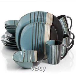 16 Piece Dinnerware Set Dinner Home Kitchen Stoneware Plates Serving Dishes Kit