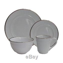 16 Piece Dinnerware Set Kitchen Home Dinner Stoneware Plates Dish Service Kit