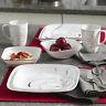16 Piece Square Dinnerware Set Dishes Plates Bowls Dinner Service For 4 White