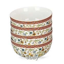 16 pc Fleurs des Prairies Bone China Dinner Set Porcelain Dinnerware Set