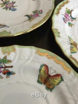 16PC Dinner Service Herend Queen Victoria China Set 4 Place Settings Plates Cups