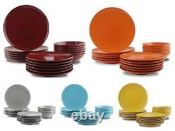 18 Piece Stoneware Dinner Set Crockery Plate Bowl Tableware Dining Service for 6