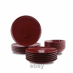 18 Piece Stoneware Dinner Set Crockery Plate Bowl Tableware Dining Service for 6
