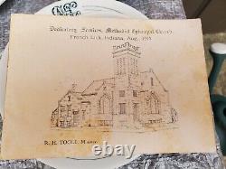 1920's FRENCH LICK INDIANA METHODIST EPISCOOAL CHURCH MEC CHINA SET 9 pieces