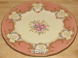 1940 Set 6 Royal Worcester Bone China Dinner Plates Pink Floral Vintage Gold Lot