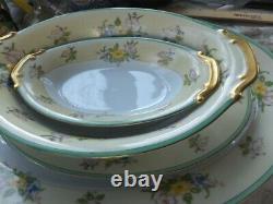 1960's Green floral dinnerware dinner china set 89 pieces made in Japan