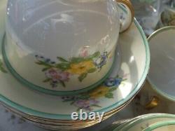 1960's Green floral dinnerware dinner china set 89 pieces made in Japan