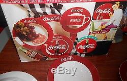 1996 Gibson Coca Cola Coke Dinner Plate Setting 20 Piece MIB