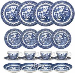 20 Piece Blue Churchill China Willow Dinner/tea Set Home Kitchen New