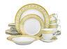 20 Piece Porcelain Dinnerware Set For 4 Luxury Dining Dinner Dishes Bowls Plates