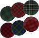 22925set6 Christmas Plaid 10.75 Dinner Plate, Set Of 6 Assorted Designs, One Si