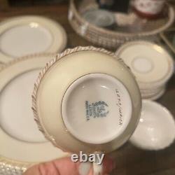 27 Pc Lenox for Tiffany & Co. Porcelain Salad Dinner Plates Scalloped Rim c1960