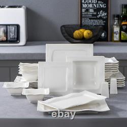 28-Piece MALACASA Mario Porcelain Dinnerware Set for 6 Dinner Kitchen Dishes Set