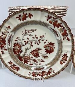 28 Piece Set Of Red, SPODE Indian Tree Porcelain Dishes, Cups