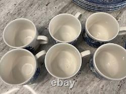 29 PC Churchill England Blue Willow China Dinner Set Plates, Bowls Cup Saucers