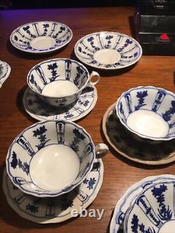30 Piece Flow Blue Dining Set Antique Satsuma Candia Cauldon England
