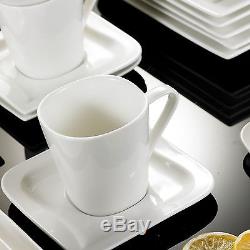 30PC Complete Dinner Set Leaf Plates Cups Ceramic Dinnerware Kitchen Dining Set