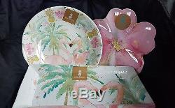 31 pc Outdoor Collections Melamine Pineapple Flamingo Floral Dinner Serving Set