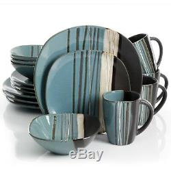 32 Piece Dinnerware Set Kitchen Dinner Home Stoneware Serving Dishes Plates Kit