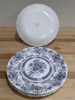 32pc Vintage Arcopal Honorine France Blue & White Service for 8 Dinnerware EUC