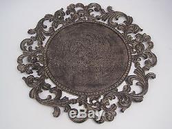 $350 Set of 8 GRACIOUS GOODS Brown Metal Acanthus Plate Chargers Charger 14