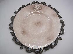 $350 Set of 8 GRACIOUS GOODS Brown Metal Acanthus Plate Chargers Charger 14