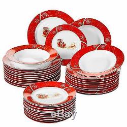 36 Pc Porcelain Stoneware Crockery Dinner Set Dining Plates Bowls CHRISTMAS DEER