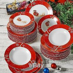 36 Pc Porcelain Stoneware Crockery Dinner Set Dining Plates Bowls CHRISTMAS DEER