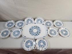 37 pc Noritake Progression Dish Set Blue Moon Dinner Plates And Mugs