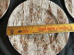 4 Martha Stewart FAUX BOIS Burleigh 10 Dinner Plates Wood EXCELLENT! (set #2)